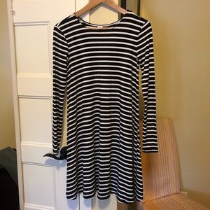 Old Navy Black White Stripe Knit Dress XS